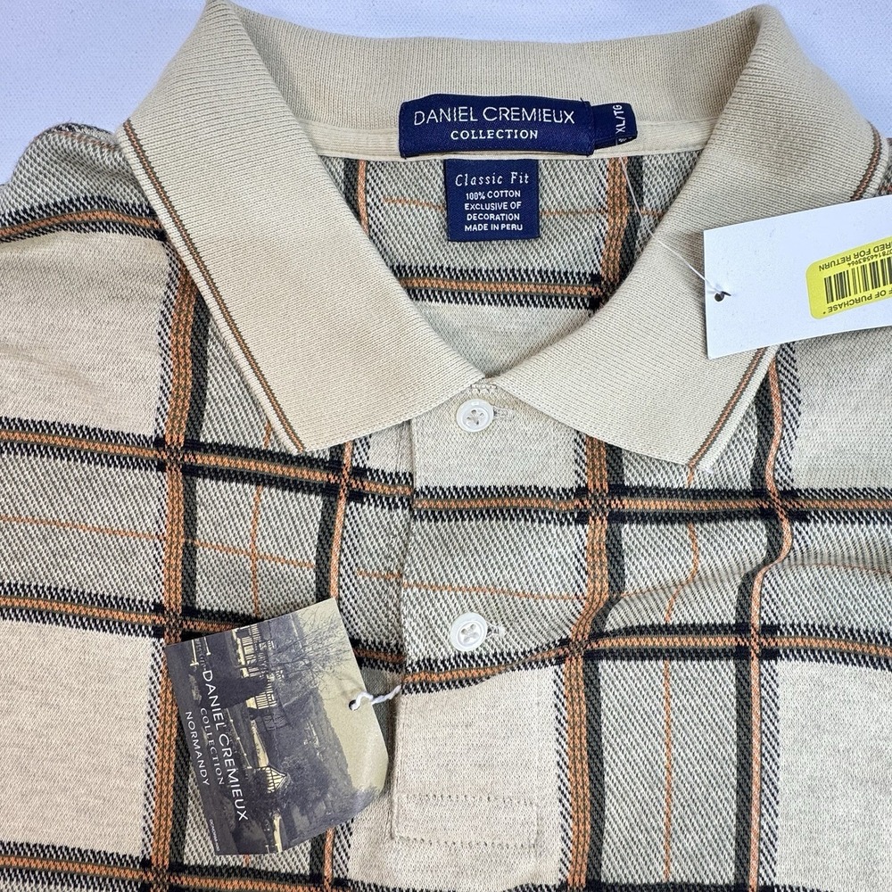 Vintage Daniel Cremieux Collection Long Sleeve Polo Shirt – NWT – XL/TG Tan - Picture 3 of 6